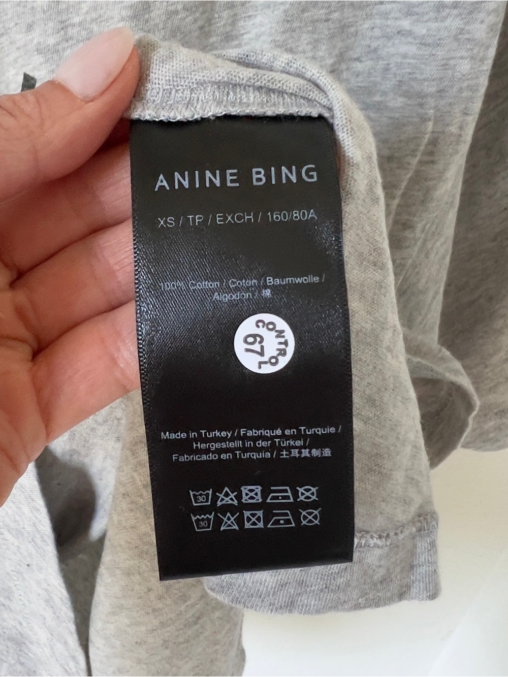 Anine Bing Cohen La Beverly Hills Tee in Washed Heather Grey NWT - Picture 7 of 8